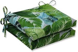 Set of 2 Pillow Perfect Tropic Indoor/Outdoor Chair Pad with Ties